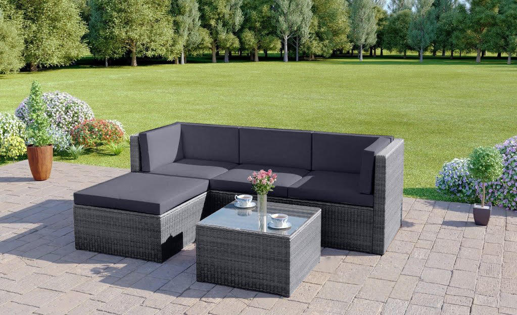 Milano 4 Seater Rattan Garden Furniture Set – Table Top & Frame Structure View