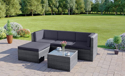 Milano 4 Seater Rattan Garden Furniture Set – Table Top & Frame Structure View