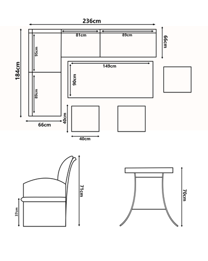 Myla 9 Seater Rattan Garden Furniture Set