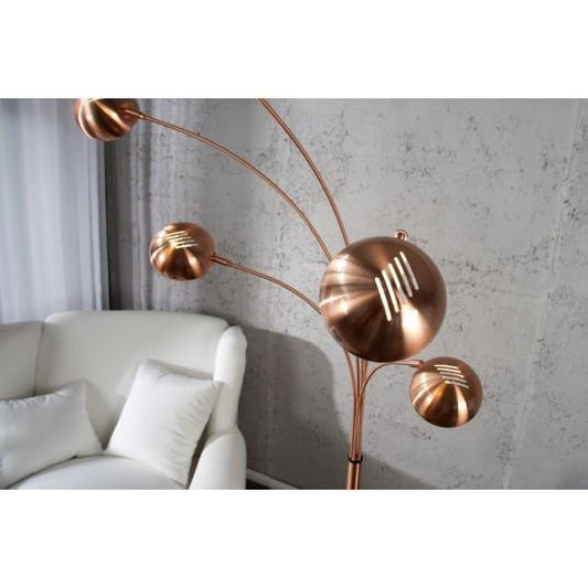 Cinco 5 Arm Arc Floor Lamp Copper – Base & Stem Metal Finish Detail