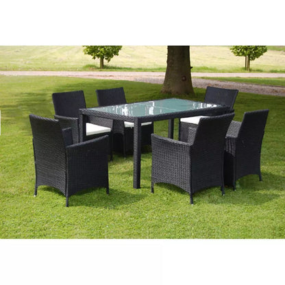 Kansas 6 Seater Rattan Dining Set – Close Up Cushion & Material Texture Detail
