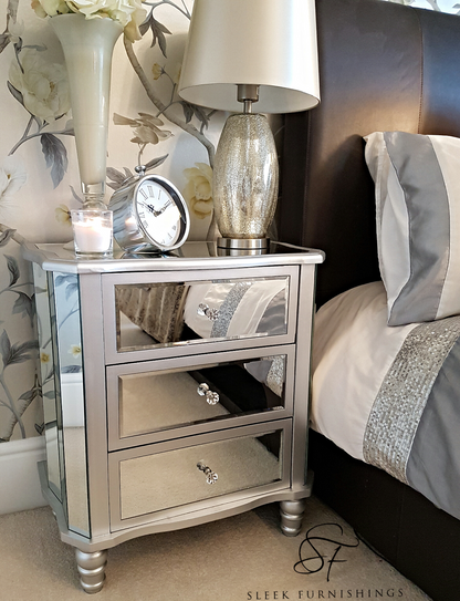 Vintage Mirrored Bedside Table – Main Product View | Starlight Distribution