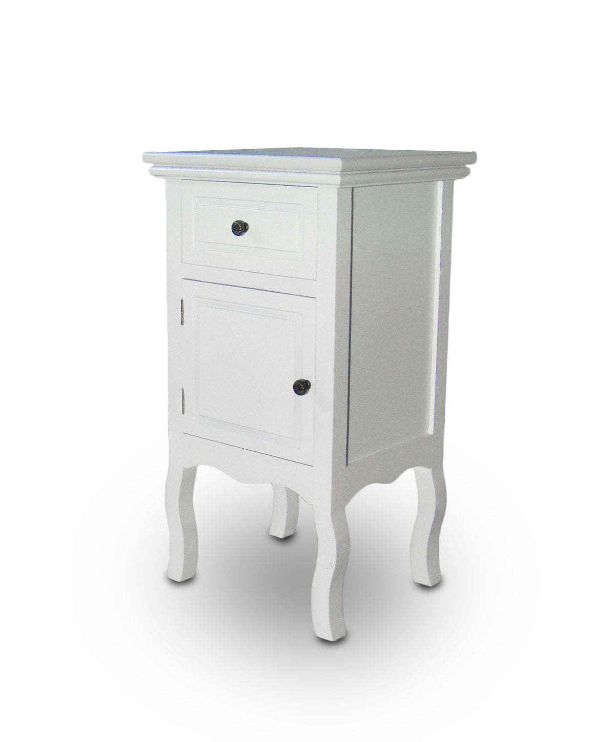 French Style Bedside Cabinet With Drawer & Cupboard – Tabletop Finish and Surface Detail Close-Up